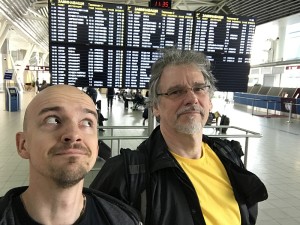 Me trying to gracefully ignore Lubo's look of profound awe and worshipfulness as he counts down the seconds to my departure.